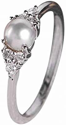 אצבע טבעות סט נשים של פרל יהלומים משובץ טבעת אופנתי טבעת אירוסין טבעת צמוד טבעות סט