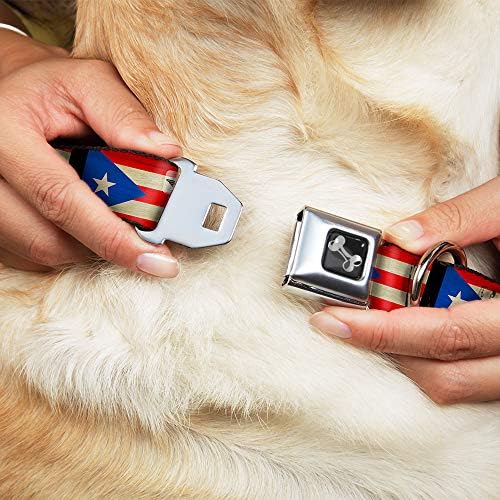אבזם חגורת בטיחות צווארון לכלבים דגל פורטו ריקו בליה 18 עד 32 אינץ 'רוחב 1.5 אינץ', זֶרֶם יָשָׁר-קיר 34267-וול