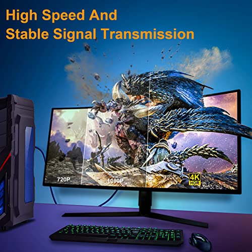 Veecoh 4K HDMI כבל 16ft/5m 2 חבילה, כבלי HDMI במהירות גבוהה 2.0, Highwings HDR 4K@60Hz 1080p@120Hz, HDMI תמיכה בתמיכה בתלת