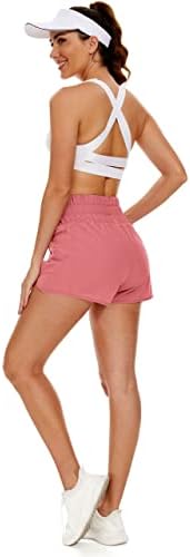 מכנסיים קצרים של Mancreda לנשים עם כיסי רוכסן של אניה אימון אלסטי אימון אתלטית מכנסי כושר יוגה