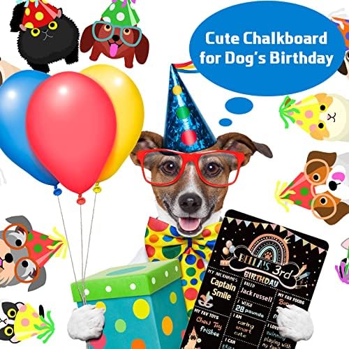 כלב יום הולדת לוח וגיר בוהו קשת נושאים כלב יום הולדת אבזרי תמונה כלב מיילסטון לוח וגיר סימן עבור יום הולדת ספקי
