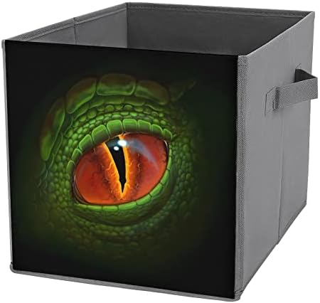 עין דרקון ירוק מתקפלת על קוביות אחסון קוביות קופסאות אחסון 11 אינץ 'פחי אחסון מתקפלים עם ידיות