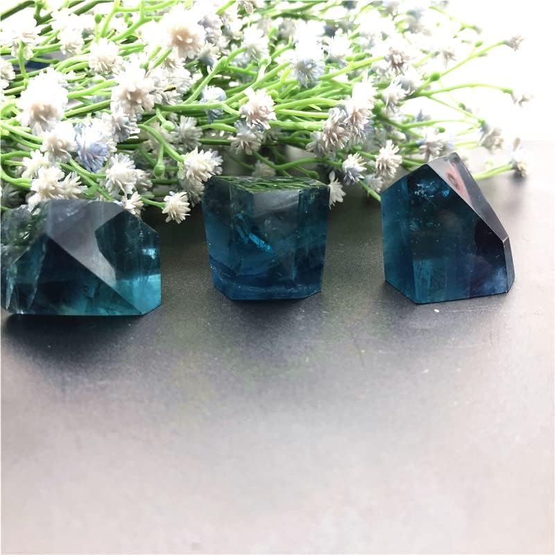 Ertiujg husong306 1pc פלואוריט כחול טבעי צורה חופשית גביש גביש באופן לא סדיר אבנים מלוטשות מהווה ריפוי קריסטלים אבנים טבעיות