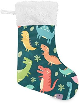 גרבי חג המולד של Alaza מצחיק דינוזאורים מצחיקים קלאסיות קלאסיות קישוטי גרב גדולים לעיצוב עונת החגים המשפחתית