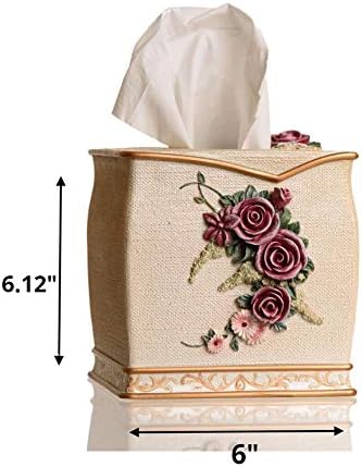 כיסוי קופסת רקמות גלישה עיצוב ורדים תלת מימדי - מתקן רקמות פנים נגד חלודה