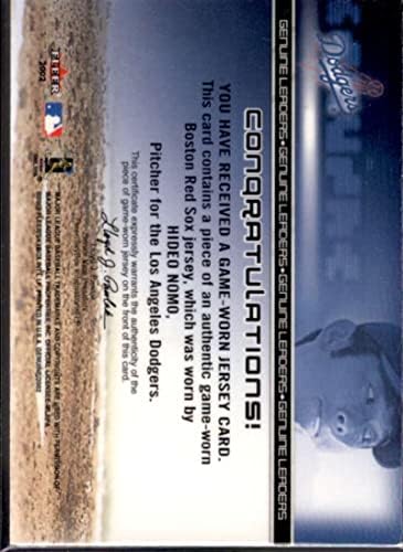 כרטיס Hideo Nomo 2002 Fleer מנהיגים מקוריים ג'רזי 8