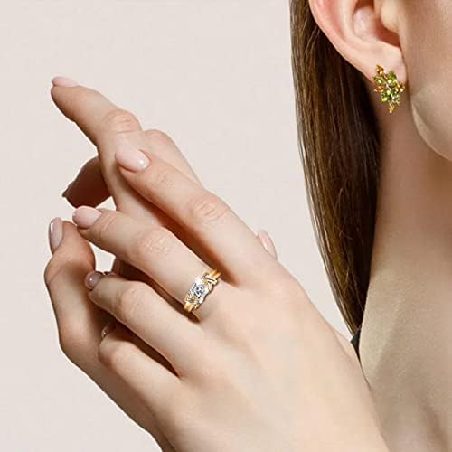 טבעת חתונה חדשה של טבעת קלאסית טבעת רטרו זהב זהב נשי רינסטון ריינסטון ארוג תרגיל אופנה אלגנטית מסוגננת