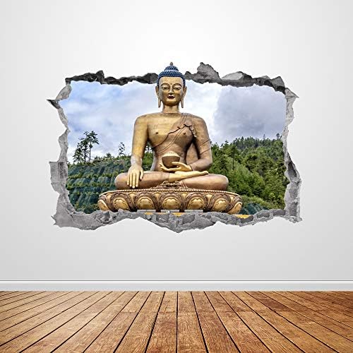 מדבקות קיר מקדש בודהיסטית מנופחת תלת מימד מנזר גרפי בודהה פסל קיר מדבקת קיר אמנות פוסטר פוסטר לילדים עיצוב חדר מתנה
