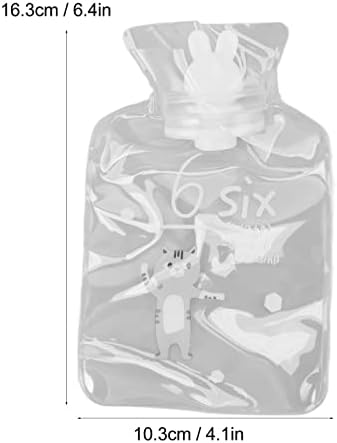 FDIT 5 יחידות שקית בקבוק מים חמים, מעובה כדי להימנע מ- PVC מתפוצץ כדי להימנע מדליפה שקית מים חמים בפה מתאים להתחממות חורף