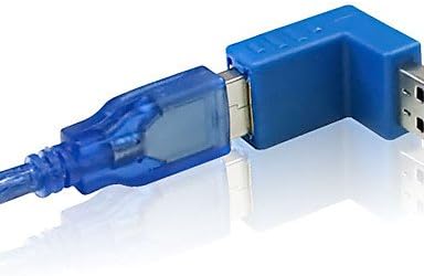 USB 3.0 סוג A זכר לנקבה 90 מעלות מתאם מחבר זווית אנכית מצמד כחול, כחול