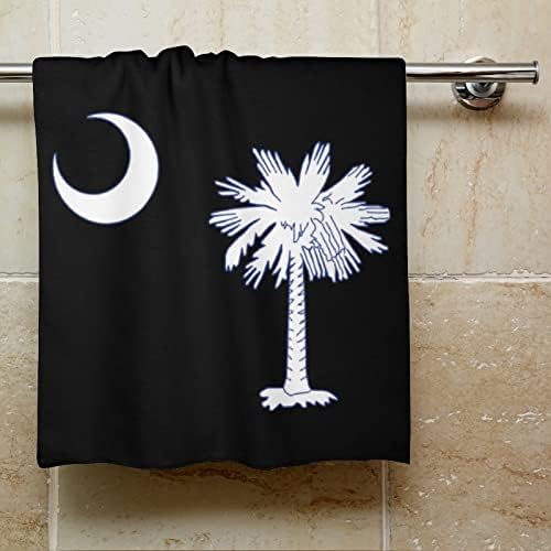 מגבת כביסה של דגל מדינת דרום קרוליינה מגבת 28.7 X13.8 מטליות פנים סיבי סופר -סין מגבות סופגות מאוד מגבות