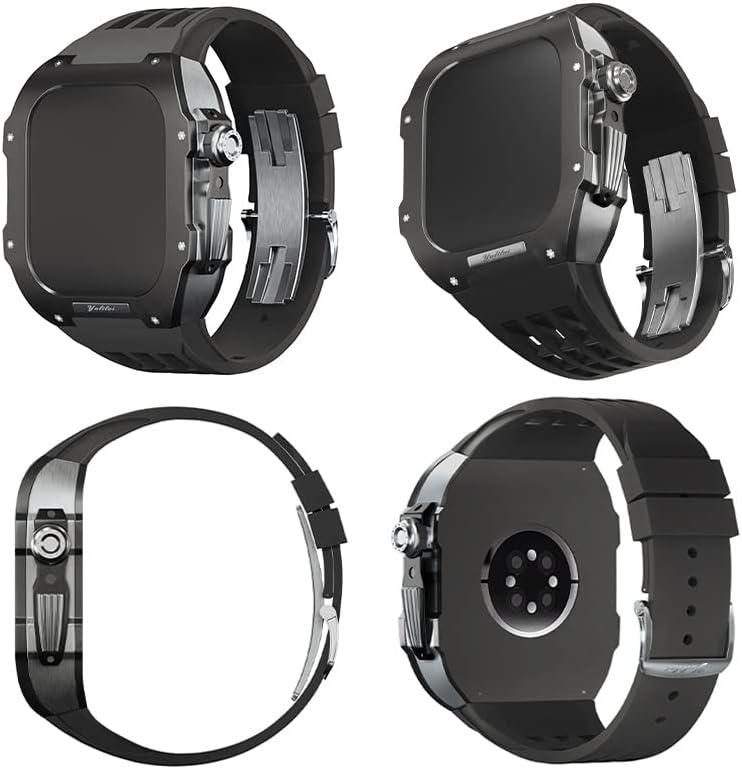 להקת שעון יוקרה של Neyens ， עבור Apple Watch 6/5/SE/4 סדרה Titanium Case+Fluororubber Band Watch Band for iWatch