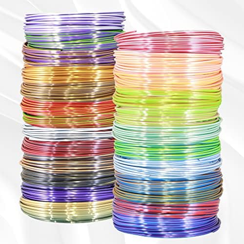 MIKA3D 25 צבעים 2 צבע כפול ב 1 משי משי מילוי חוט דגימה, 25 סוג שונה צבע כפול משי, כל 4 מטר, סהכ 100 מ 'משי מבריק צבע