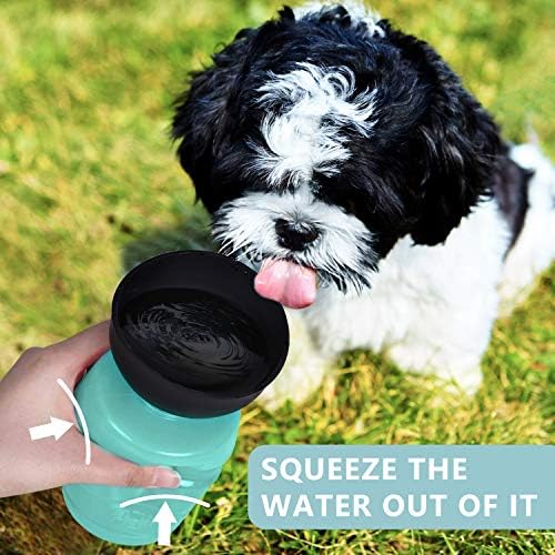 נייד כלב מים בקבוק, משודרג 2 ב 1 נסיעות כלב מים בקבוק וקערה, קל משקל כלב מתקן מים עבור חיות מחמד חיצוני נסיעות
