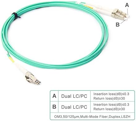 כבל תיקון סיבים-LC ל- LC OM3 10GB/Gigabit Multi-Mode Jumper Duplex 50/125 חוט סיבים אופטי LSZH עבור משדר SFP, רשתות