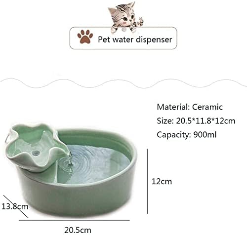AALINAAA מתקן מים מחמד מתקן חיות מחמד מתקן מים קרמיקה קערת מים מחזור מחזור מזרקת פחמן פחמן, אולטרה-קוואטי לכלבים,