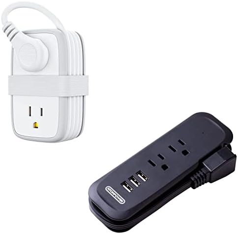 【7 ב 1 רצועת כוח נסיעה עם יציאות USB C】: 4 חנויות AC, 2 יציאות USB-A, ויציאת USB-C יכולה להפעיל עד 7 גאדג'טים