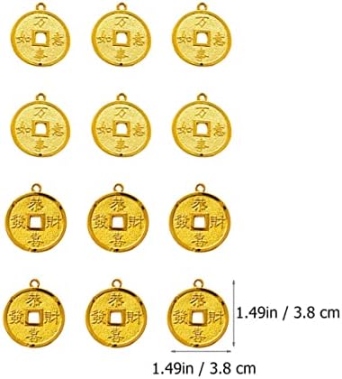 Bestoyard 48 PCS סיני מטבעות אוצר זהב טוב מטבע מזל מטבע פלסטיק מטבעות זהב מטבעות מזל מטבעות פיראט