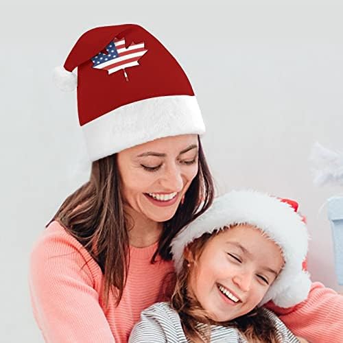 אמריקאי דגל קנדי דגל חג המולד כובע רך קטיפה סנטה כובע מצחיק כפה עבור חג המולד לשנה חדשה חגיגי מפלגה