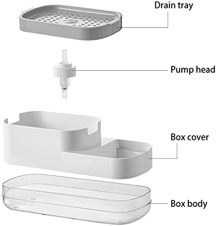 מתקן סבון סבון סורקי עם מחזיק ספוג, 2 ב 1 משטח כיור סבון מתקן סבון שטיפת סבון סבון למטבח שירותי אמבטיה מארגן מארגן
