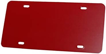 אדום - לוחית רישוי פלסטיק ויניל ריק - .020 - חתך לייזר ועשוי בארהב