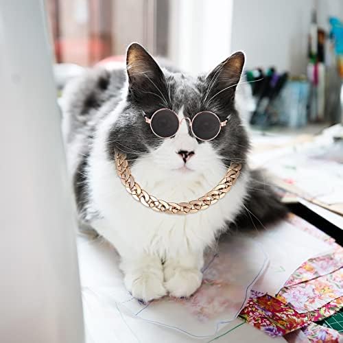 משקפי שמש של Cobee Cat, משקפי שמש של חתלתול רטרו עם שרשרת זהב ורד עין UV הגנה