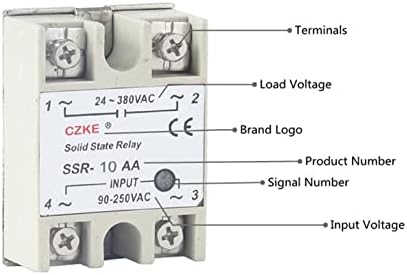ממסר ממסר מצב מוצק SSR 10AA 25AA 40AA בקרת AC AC מעטפת לבנה שלב יחיד ללא כיסוי פלסטיק כניסה AC 90-250V