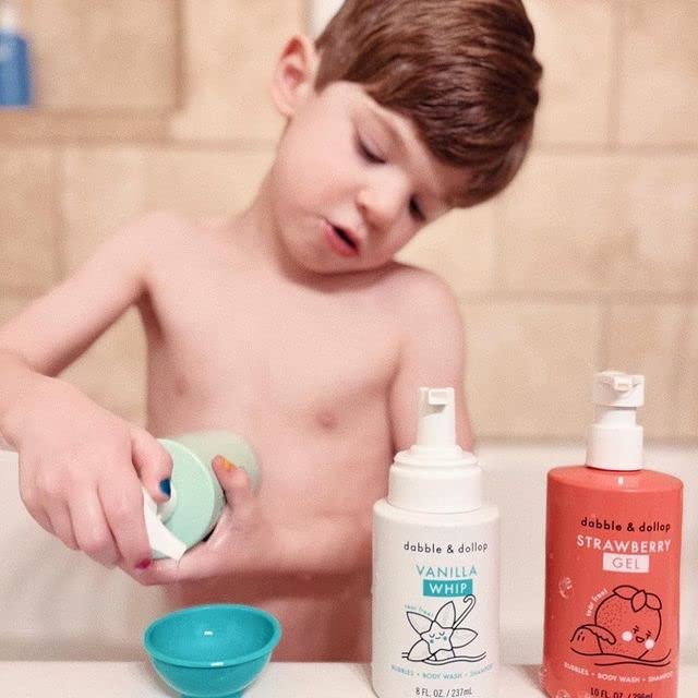 דבל ודולופ ג ' ל תות + וניל וויפ-3-ב-1 אמבט בועות טבעי, שטיפת גוף ושמפו לילדים, תוצרת ארצות הברית,