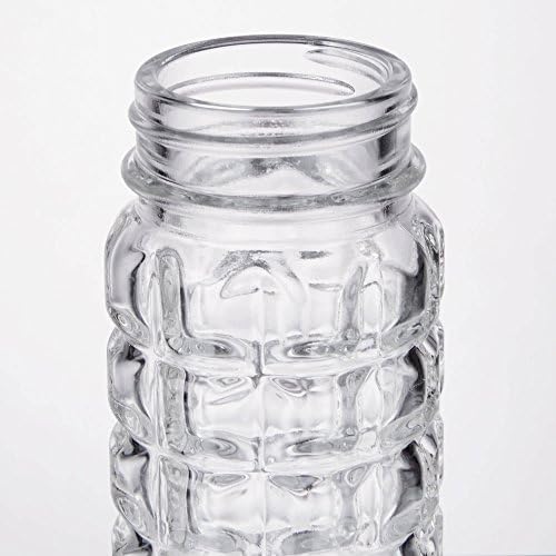 מלח ופלפל-1.5 עוז-זכוכית עם מכסים שחורים ולבנים קפיצים, ללא סתימה, סט של 2