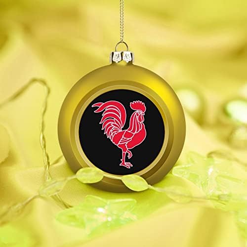 זין אדום תרנגולת כדור חג המולד של קישוט