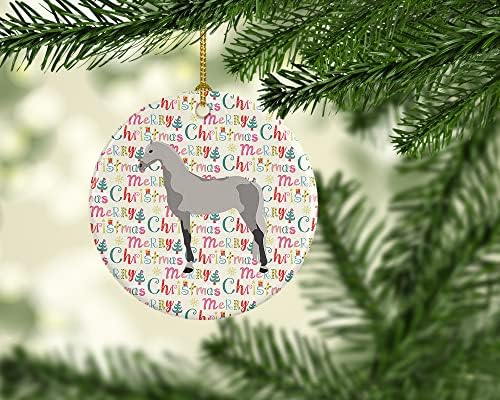 אוצרות קרוליין WDK2753CO1 ORLOV TROTTER סוס קישוט קרמיקה לחג המולד, קישוטים לעץ חג המולד, קישוט תלוי לחג המולד, חג, מסיבה,