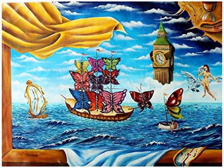 יוג ' ין פוליארוש מקורי שמן על בד נצחי אוקיינוס רק אחד של סוג יד-חתם סוריאליסטי אוקיינוס אמנות