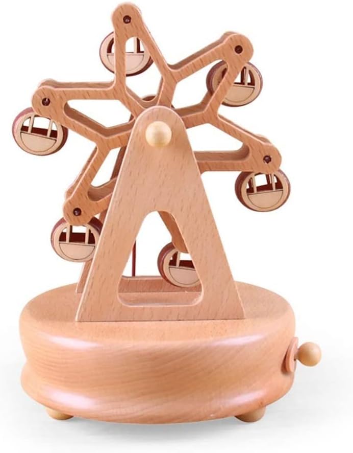 Luvadu מתנות מוזיקליות בסיס עגול Ferris גלגל קופסא מוסיקה מעץ מעץ קופסא מוזיקלית קופסא מוזיקלית קופסא תכשיטים מוזיקלית