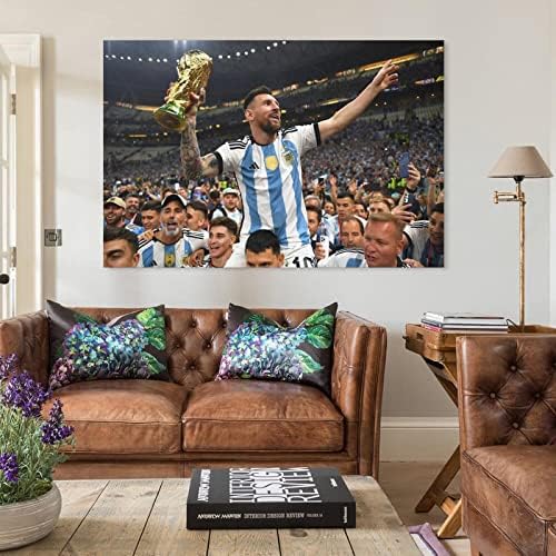 2022 פוסטר גביע העולם בכדורגל של קטאר פוסטר ארגנטינה מסי אלופת העולם בנים חדר דקורטיבי ציור אמנות מתנה קנבס