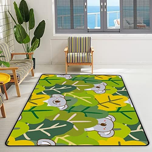 זוחל שטיח מקורה משחק מחצלת מחצלת קואלה קואלה דוב ועלה לסלון חדר שינה חינוכי חינוך שטיחים שטיחים 63x48 אינץ '