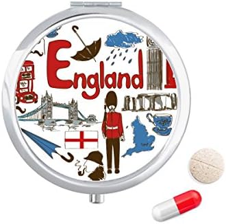 אנגליה אהבת לב בריטניה לאומי דגל גלולת מקרה כיס רפואת אחסון תיבת מיכל מתקן