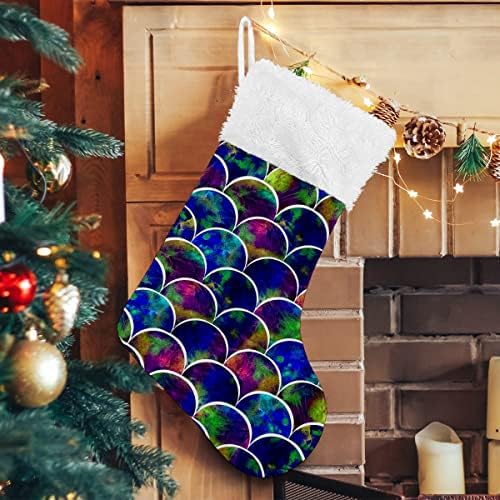 גרבי חג המולד צבעוניים צבעוניים צבעוניים בצבעי בתים כחולים בקנה מידה קטיפה לבנה שרוול קטיפה משפחת קטיפה בהתאמה אישית של גרבי