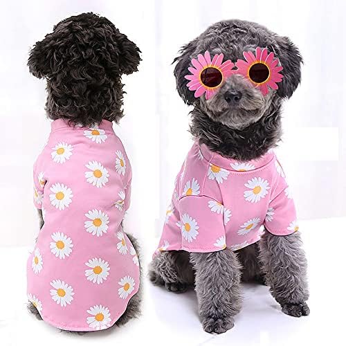 2 חתיכות בגדי כלבים פרחי חינניות לחולצות כלבים פסטיבל חג שמלות כלב שמלות כלבים תלבושות כלב חולצות כלב תלבושות