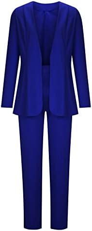 סטים בלייזרים כחולים מלכותיים לבנות נוער משרד עבודה בלייזר שני חלקים ישר מכנסיים רגילים ישר תלבושות בלייזרים תלבושות נשים