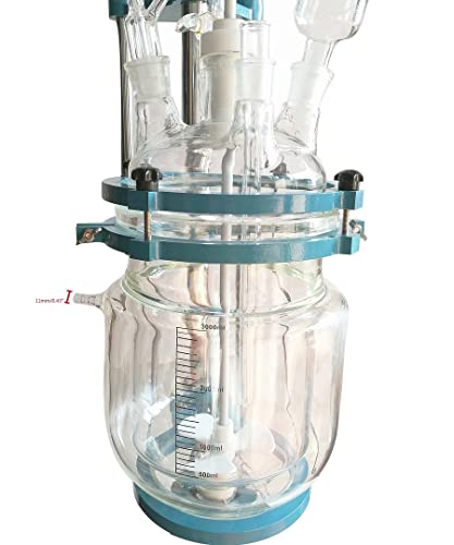 DONLAB RKF-0001 זכוכית 1L 1L שכבה כפולה גלילית מעיל תגובה כימית בקבוק קומקום, כור מנוע הוכחת פיצוץ