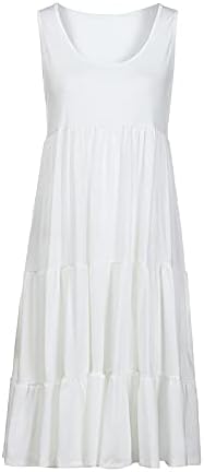PBNBP נשים רגיל שמלת SUNDRESS טלאי חוף חוף קפיץ שמלת טנק באורך ברך ללא שרוולים נדנדה רופפת כושר כיסוי סקסי UPS