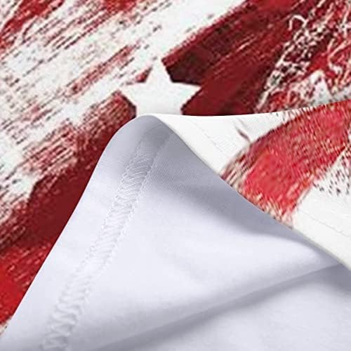 צמרות נשים דגל אמריקאי דגל אמריקאי טוניקה טוניקה חולצה שרוול קצר V צוואר סתיו צמרות קיץ 2023 kJ