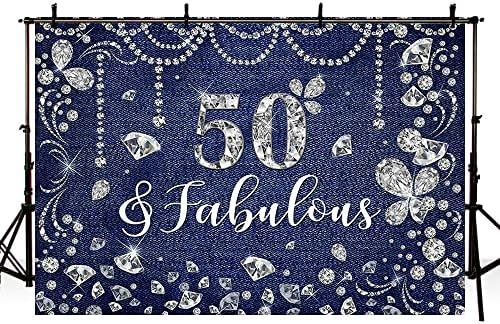 אייבין 7 על 5 רגל יהלומי ג ' ינס רקע יום הולדת 50 שמח לנשים יהלומי קריסטל מבריקים קישוטי מסיבת יום הולדת שמח