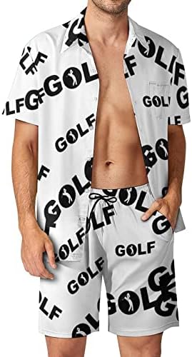Weedkeycat שחק גולף גולף חוף תלבושות 2 חלקים כפתור הוואי מטה חולצת שרוול קצר ומכנסי תא מטען קצרים