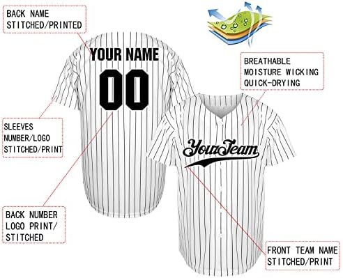 הצוות שלך אימה אישית גופיות בייסבול כפתור שרוול קצר חולצה מטה ספורט מותאם אישית אחיד תפרים/מודפסים