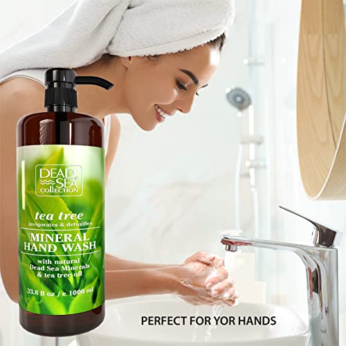 ים המלח אוסף עץ תה שמן נוזלי יד סבון - לחות ג ' ל יד סבון עם משאבת-מזין יד לשטוף ניקוי-חבילה של 2