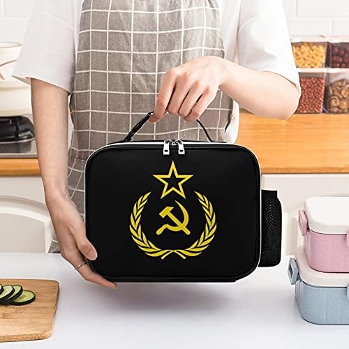 ברית המועצות קומוניזם סמל מבודד הצהריים תיק עמיד הצהריים תיבת מיכל עם נתיק חגר ידית עבור משרד עבודת פיקניק נסיעות