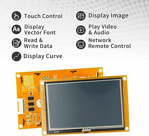 SCBRHMI 5 אינץ 'חכם HMI TFT LCD מודול תצוגה עם תוכנת GUI משלימה + יציאת UART + CORTEX A8 CPU עבור Arduino