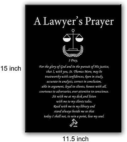 מתנות לעורך דין לגברים נשים, כרזת תפילה של עורך דין קיר קיר קיר ציור מוכנה לתלייה לעיצוב משרד ביתי - משפטים