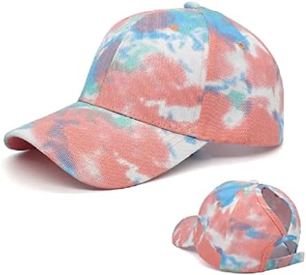 ZSEDP עניבה לנשים כובע צבע רב -צבעוני הדפסה לא סדירה כובע בייסבול נקבה נקבה חיצונית כובעי קיץ כובעי קיץ